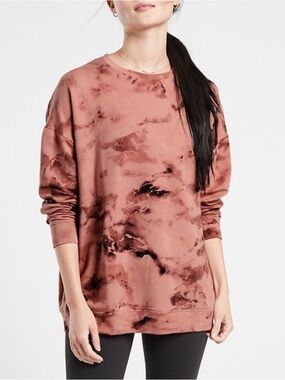 Athleta Palermo Pink Tie-Dye Oversized Sweatshirt